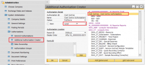 Add Authorisation Line