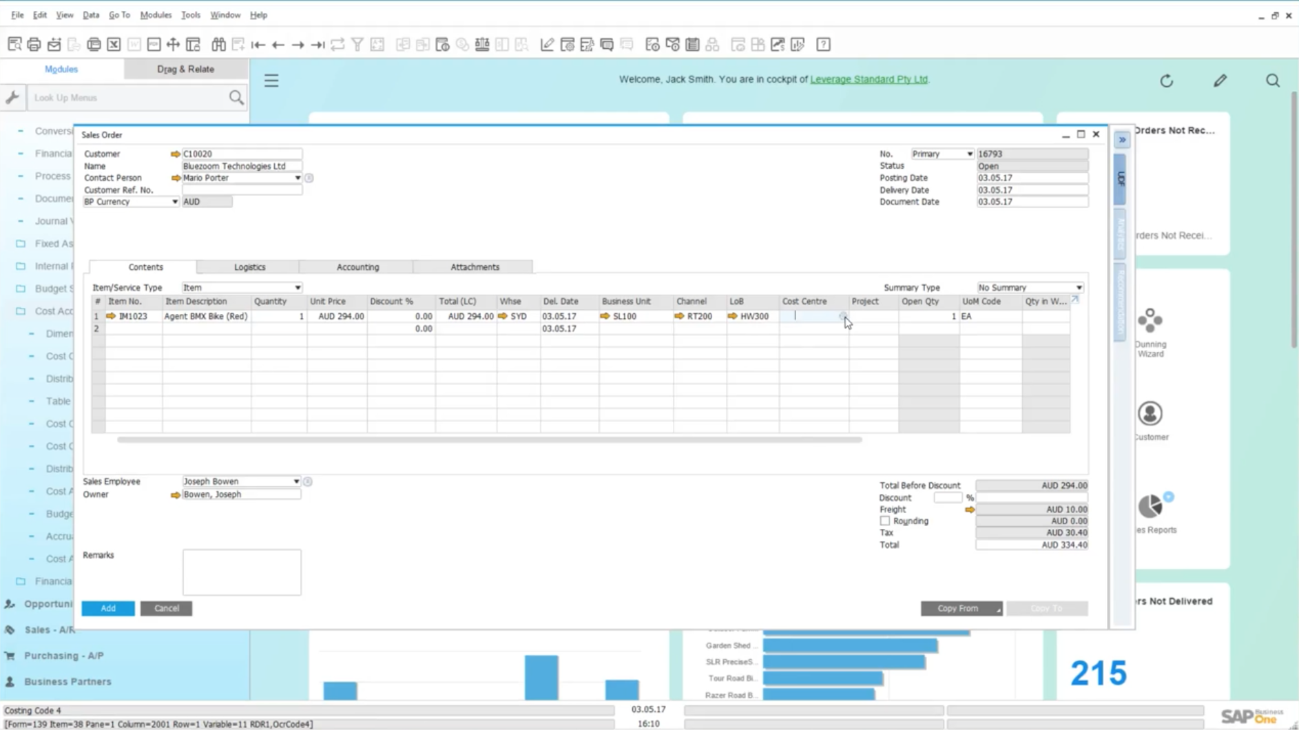 GL Dimensions in SAP Business One