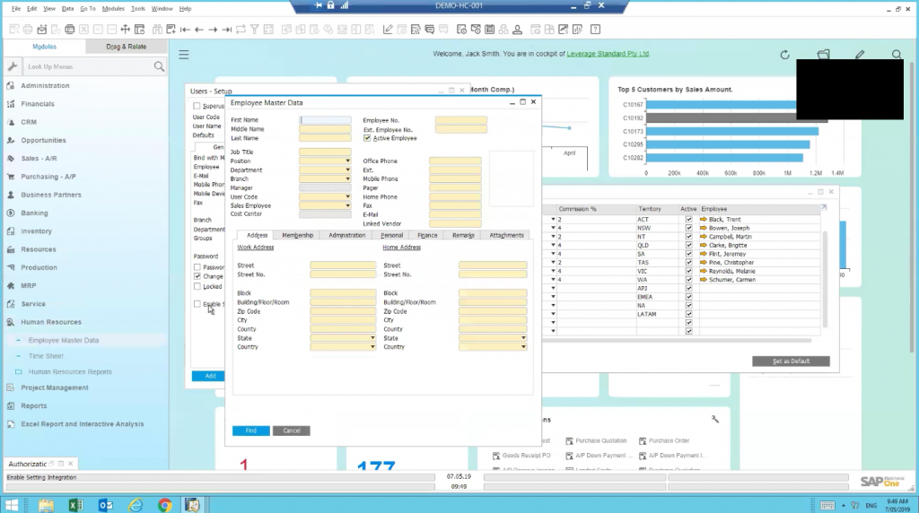 HR Employee master data