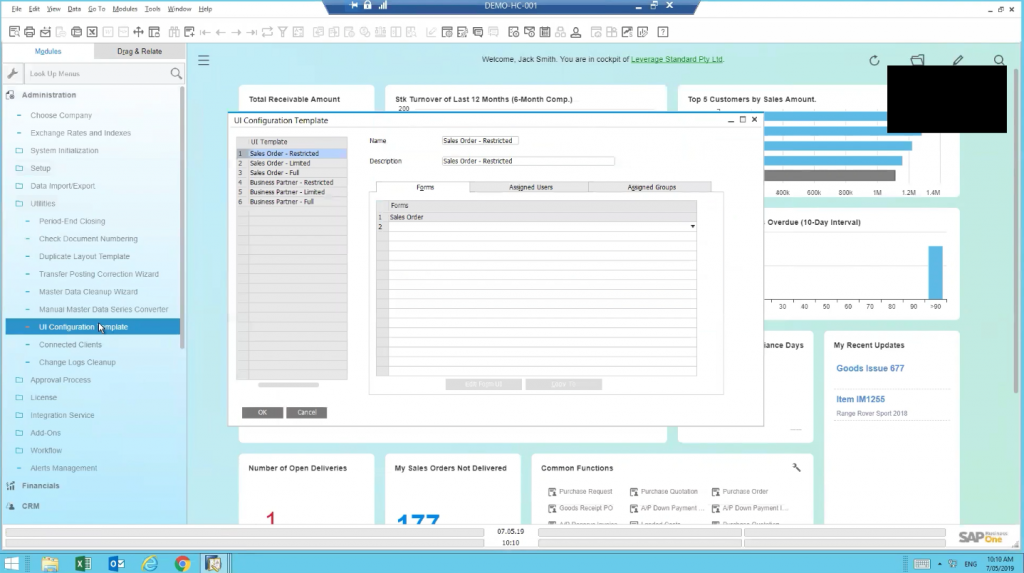 UI Configuration template