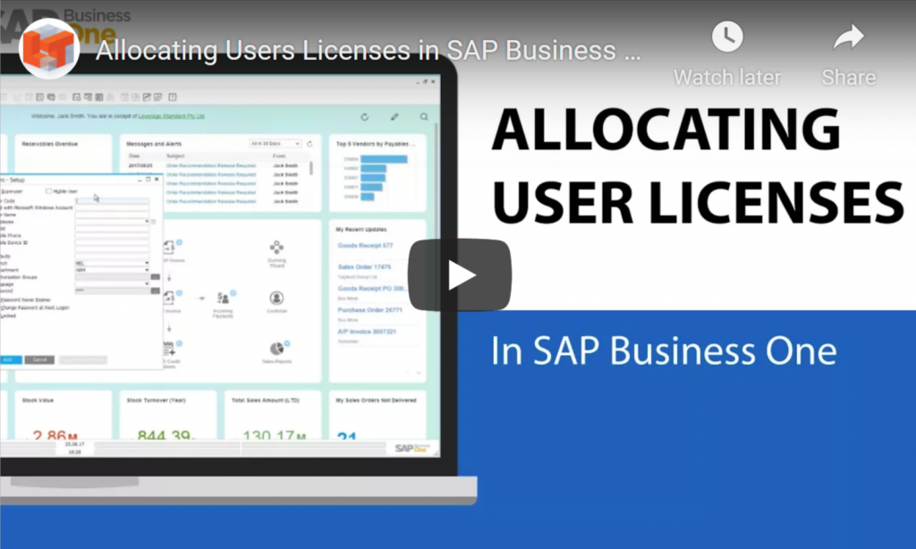 Allocating user licenses in SAP Business One