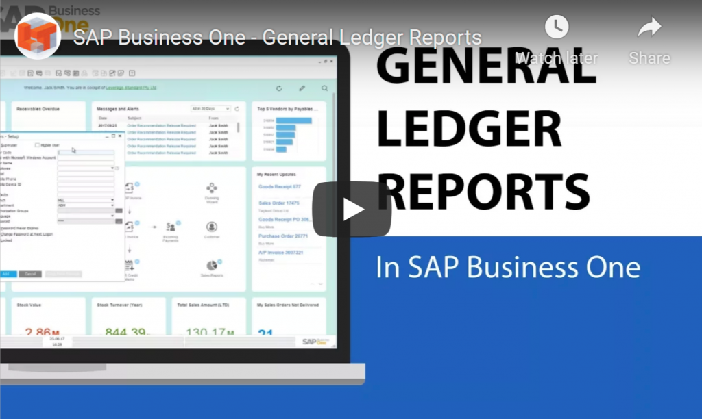 General Ledger Reports in SAP Business One