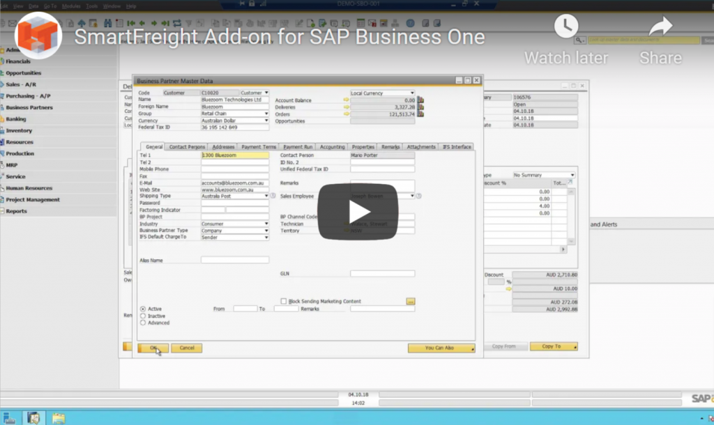IFS Addon for SAP Business One