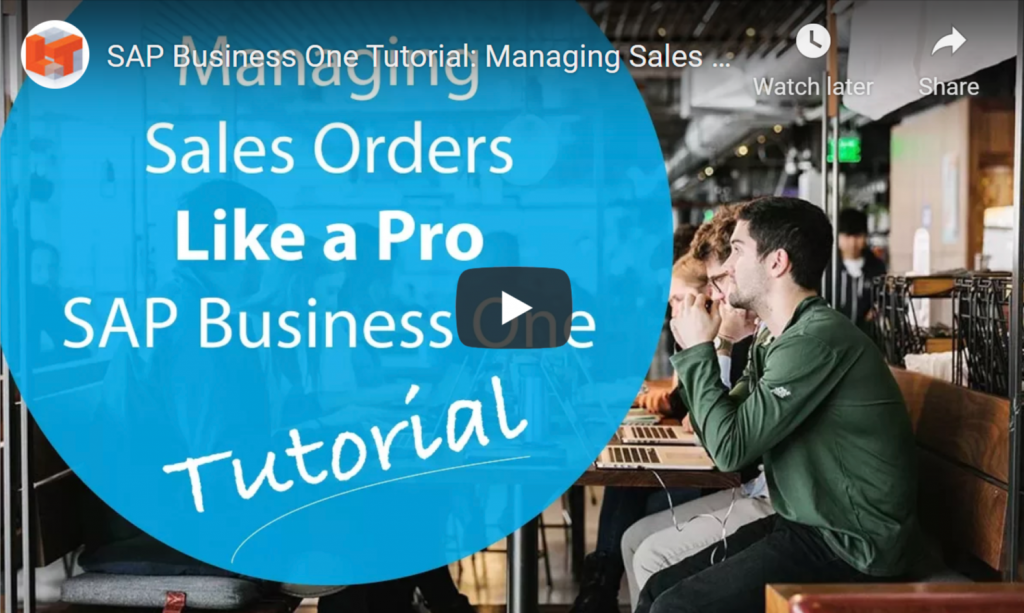 Managing sales orders in SAP Business One
