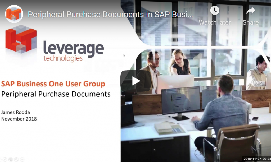 Peripheral Purchase Documents in SAP Business One