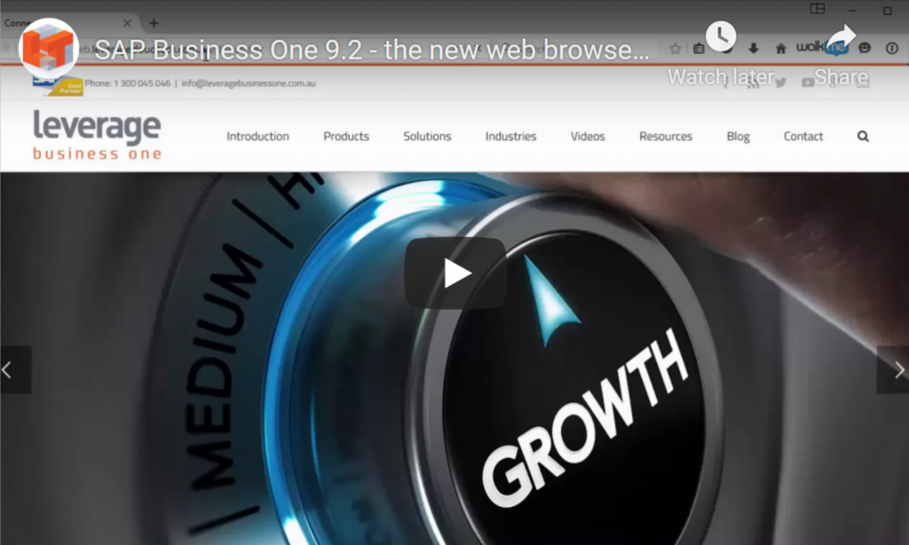 SAP Business One 9.2-The New Web Browser Client