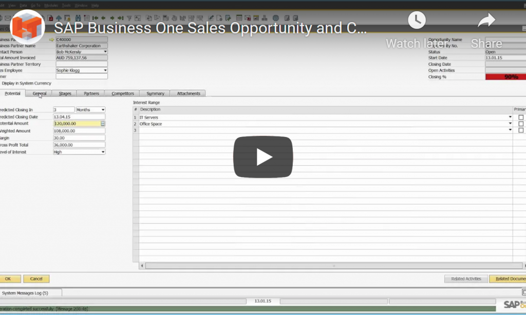 SAP Business One Sales Opportunity and CRM