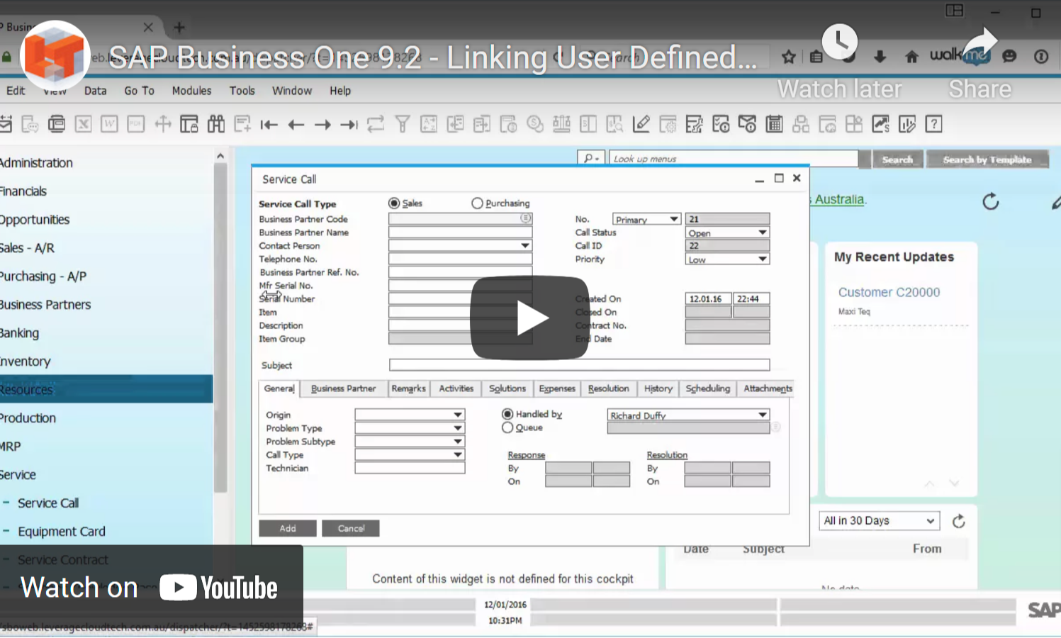 Creating your own user defined fields in SAP B1