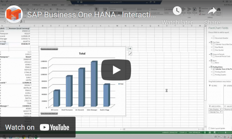 HANA interactive analysis and reporting